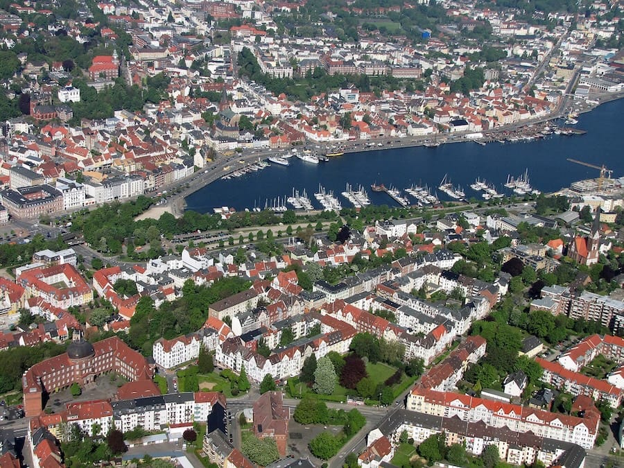 Hausbesuch Physiotherapie Flensburg - Luftbild Flensburg und Flensburger Hafen - Wikipedia
